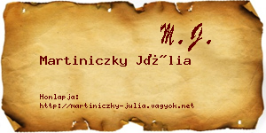 Martiniczky Júlia névjegykártya